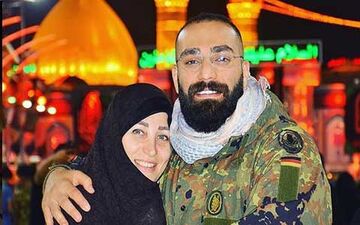حمید صفت و مادرش در کربلا + تصویر