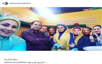 سلفی هنرمندان محله گل و بلبل در پشت صحنه (عکس)