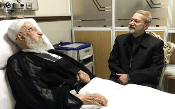 رئیس مجلس از آیت‌الله مکارم شیرازی عیادت کرد